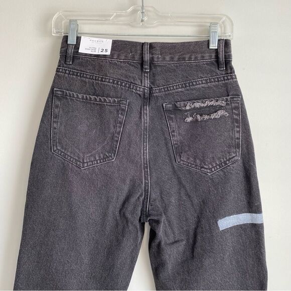 Pacsun Ultra High Rise Slim Painted Black Denim Jeans - Picture 6 of 8
